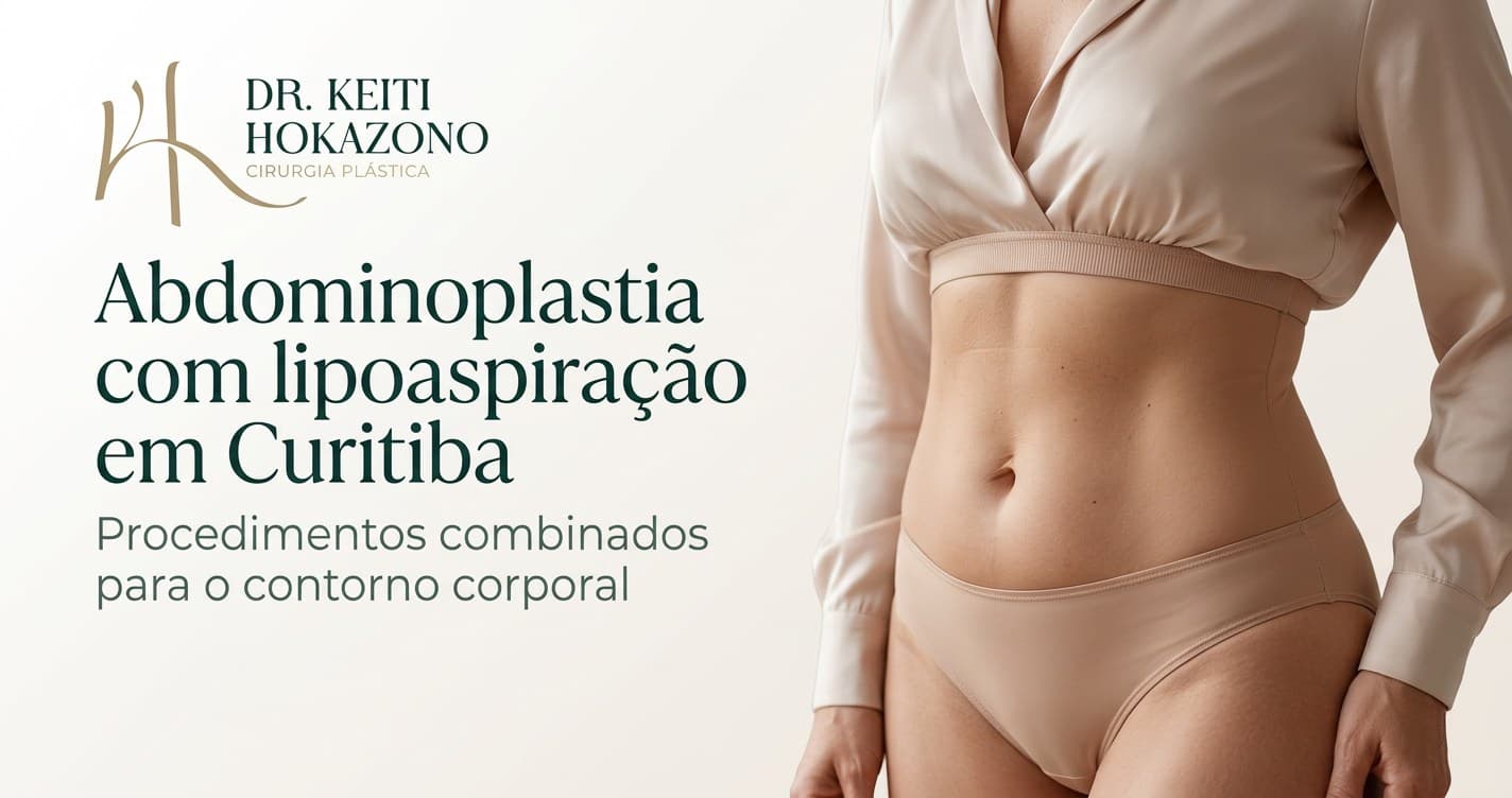 Abdominoplastia com lipoaspiração em Curitiba: imagem de capa para artigo informativo do Dr. Keiti Hokazono em Curitiba.